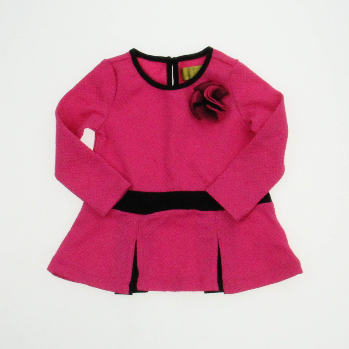 Nicole Miller Girls Pink | Black Long Sleeve Shirt Size: 12 Months Pink | Black