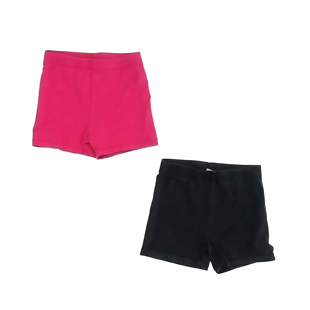 Crewcuts Girls Pink | Black Shorts Size: 6-7 Years Pink | Black