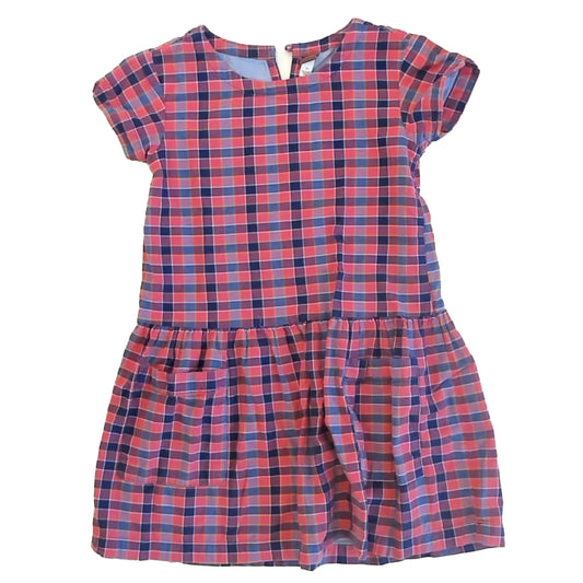 Tea Collection Girls Pink | Blue Check Dress Size: 10 Years Pink | Blue Check
