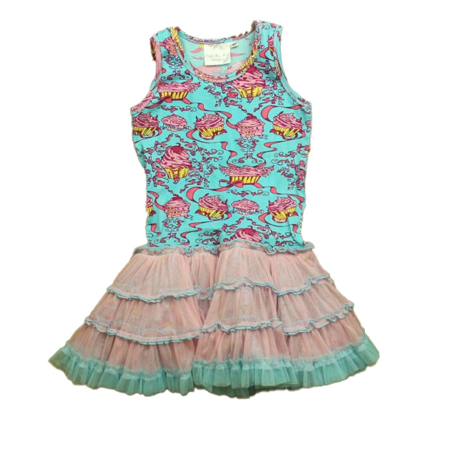 Ooh La La Couture Girls Pink | Blue Cupcakes Dress Size: 3T