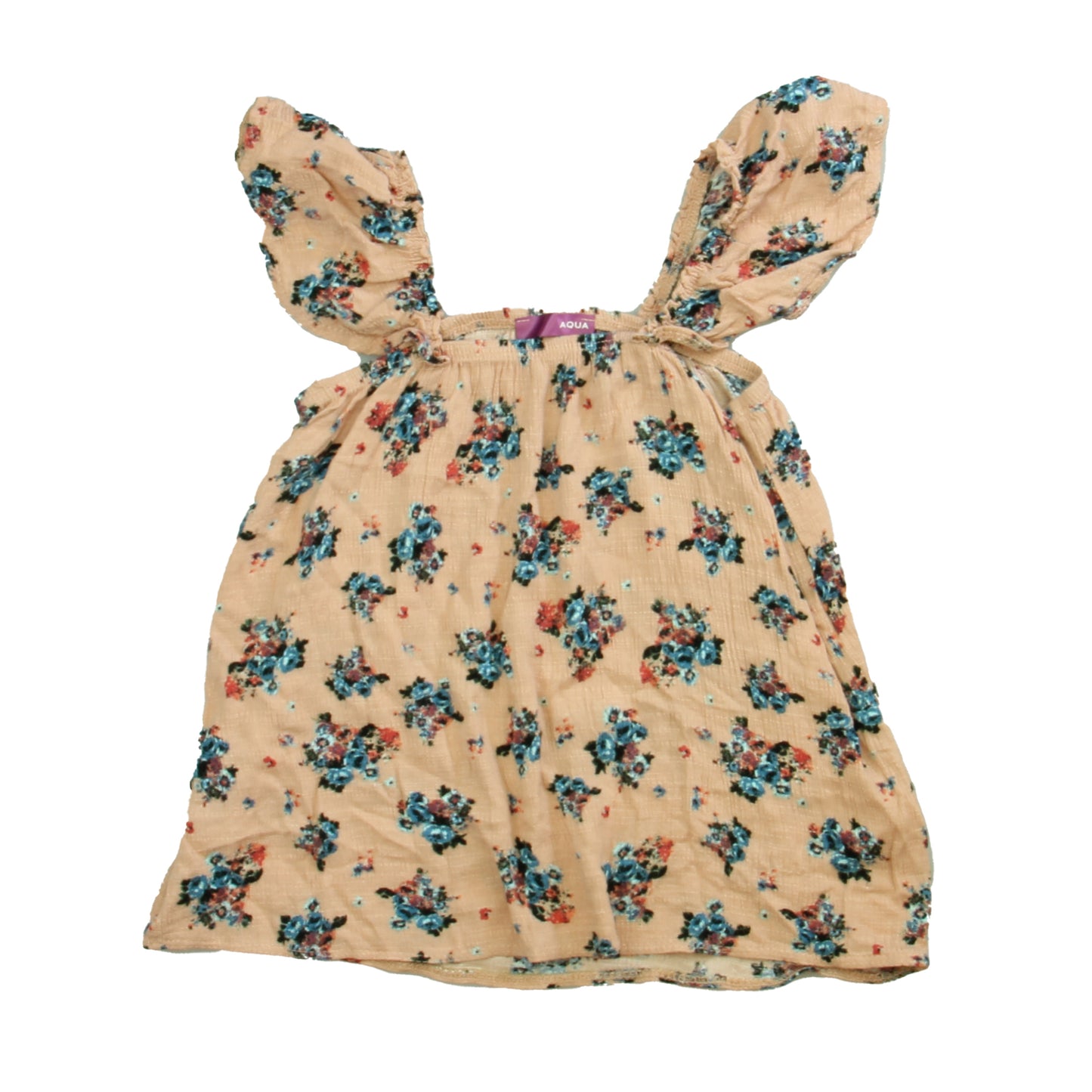 Aqua Girls Pink | Blue Floral Blouse Size: 12 Years