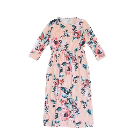 Angel Plan Girls Pink | Blue Floral Dress Size: 12 Pink | Blue Floral