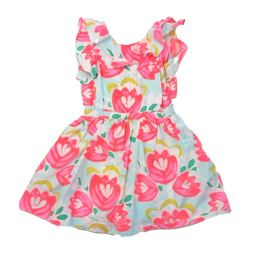 Crewcuts Girls Pink | Blue Floral Dress Size: 3T Pink | Blue Floral