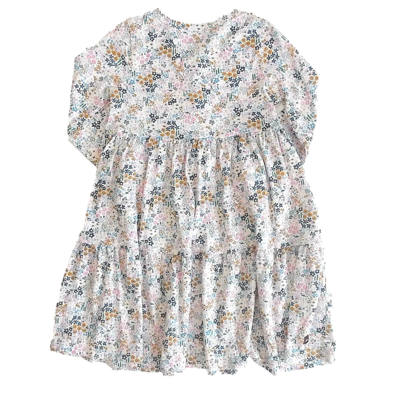 Tea Collection Girls Pink | Blue Floral Dress Size: 6 Years Pink | Blue Floral