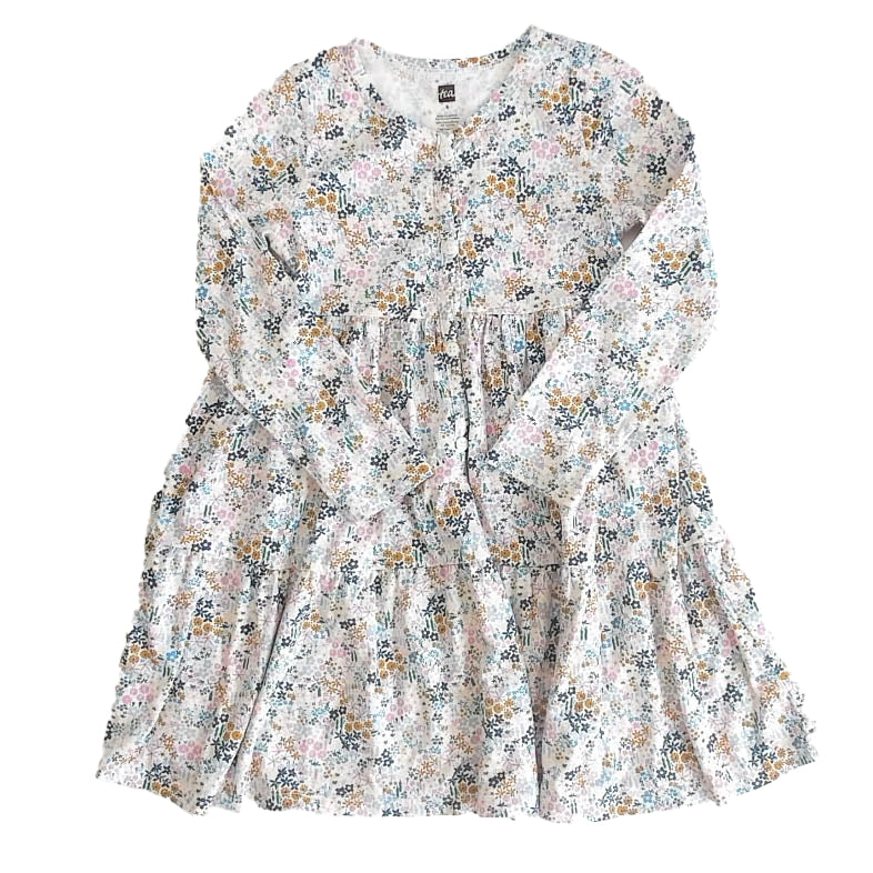 Tea Collection Girls Pink | Blue Floral Dress Size: 6 Years Pink | Blue Floral
