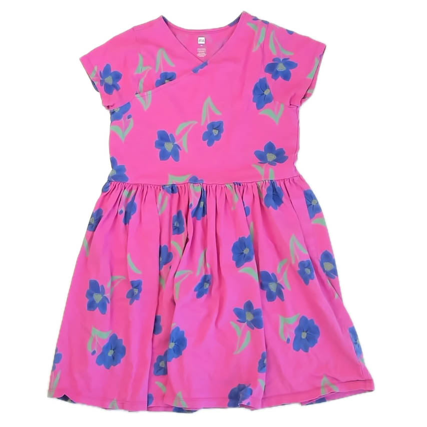 Tea Collection Girls Pink | Blue Floral Dress Size: 14 Years Pink | Blue Floral