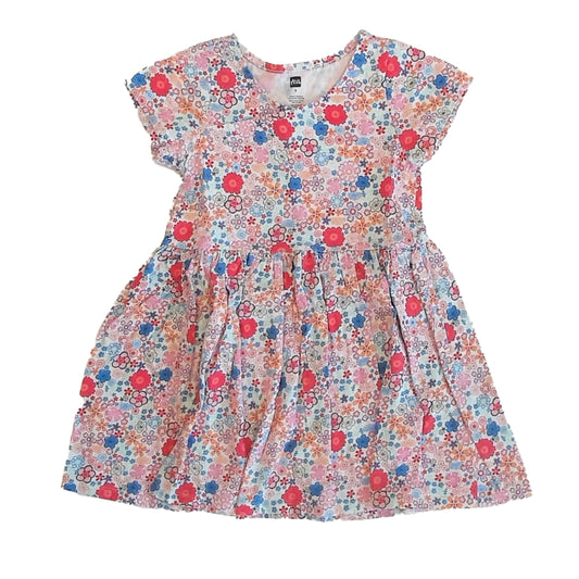 Tea Collection Girls Pink | Blue Floral Dress Size: 6 Years Pink | Blue Floral