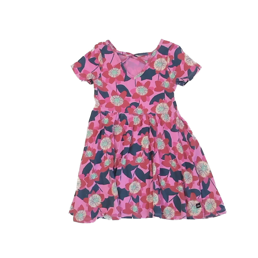 Tea Collection Girls Pink | Blue Floral Dress Size: 5T Pink | Blue Floral