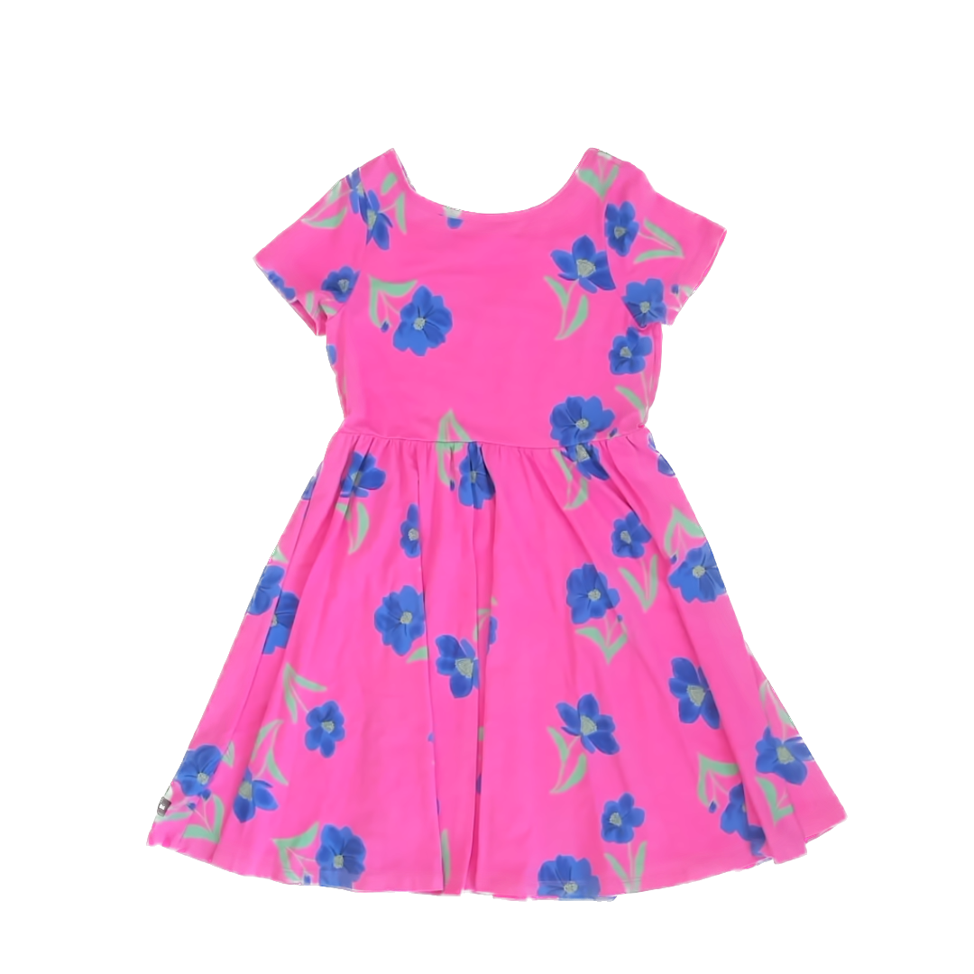 Tea Collection Girls Pink | Blue Flowers Dress Size: 10 Years Pink | Blue Flowers