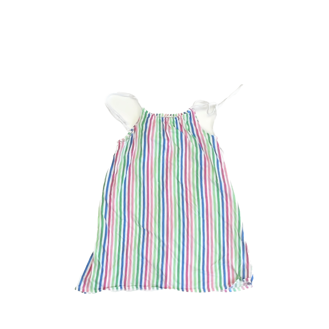 Crewcuts Girls Pink | Blue | Green Stripe Dress Size: 8 Pink | Blue | Green Stripe