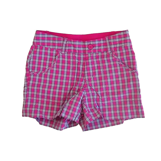 Columbia Girls Pink | Blue Plaid Shorts Size: 7-8 Years Pink | Blue Plaid