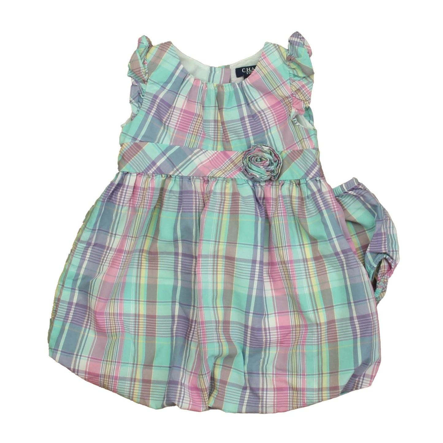 Chaps Girls Pink | Blue Plaid Dress Size: 18 Months Pink | Blue Plaid