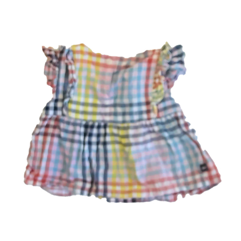Tea Collection Girls Pink | Blue Plaid Blouse Size: 3T Pink | Blue Plaid
