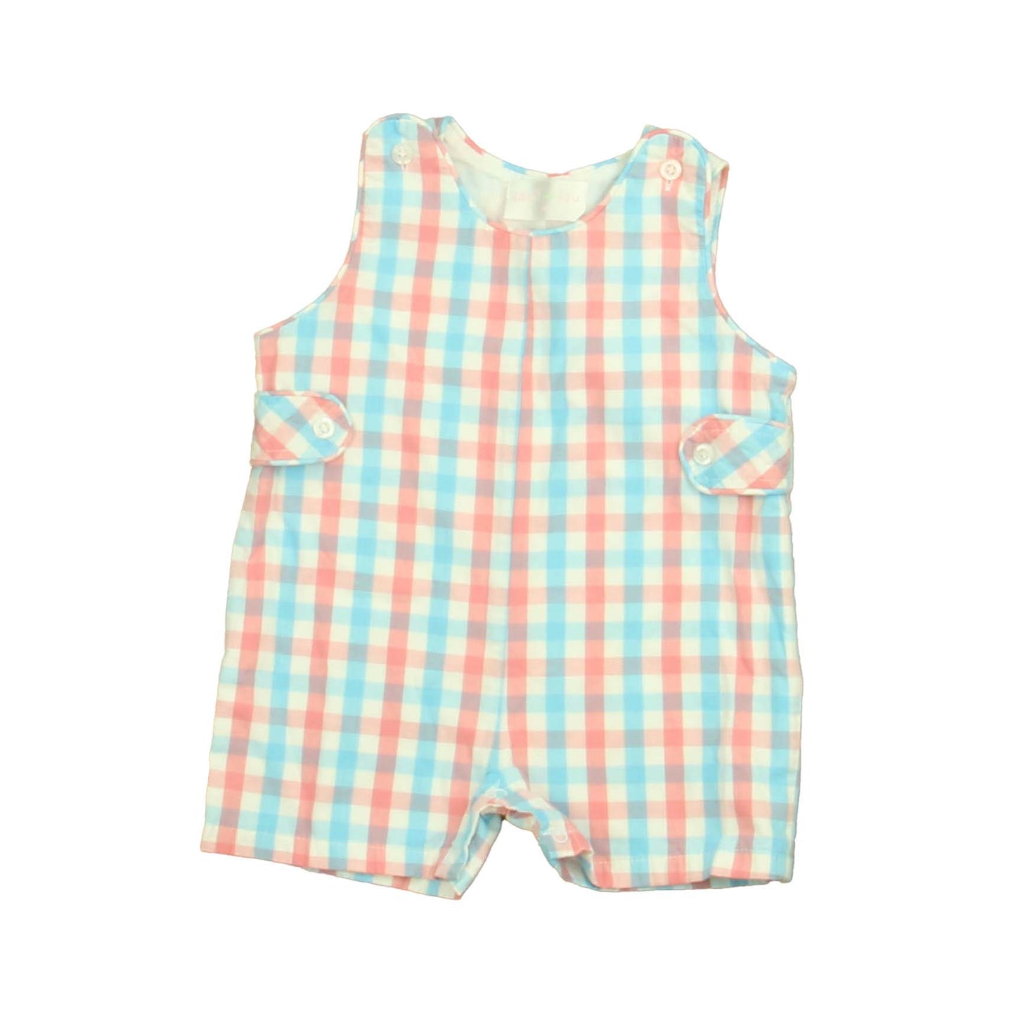 Cecil & Lou Boys Pink | Blue Plaid Romper Size: 6 Months Pink | Blue Plaid