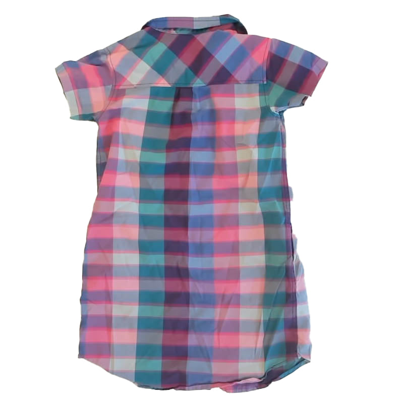 Tea Collection Girls Pink | Blue Plaid Dress Size: 10 Years Pink | Blue Plaid