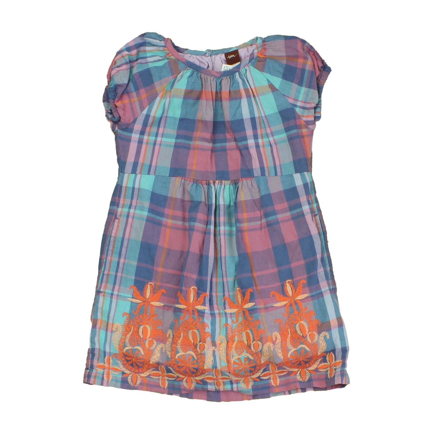 Tea Girls Pink | Blue | Plaid Dress Size: 4T