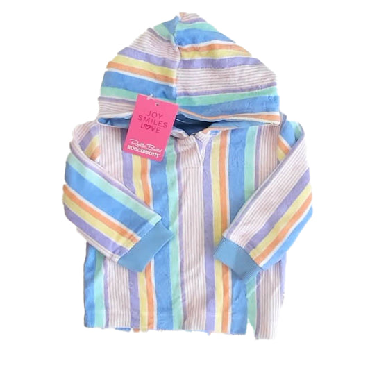 Ruffle Butts Girls Pink | Blue Stripe Cover-up Size: 6-12 Months Pink | Blue Stripe