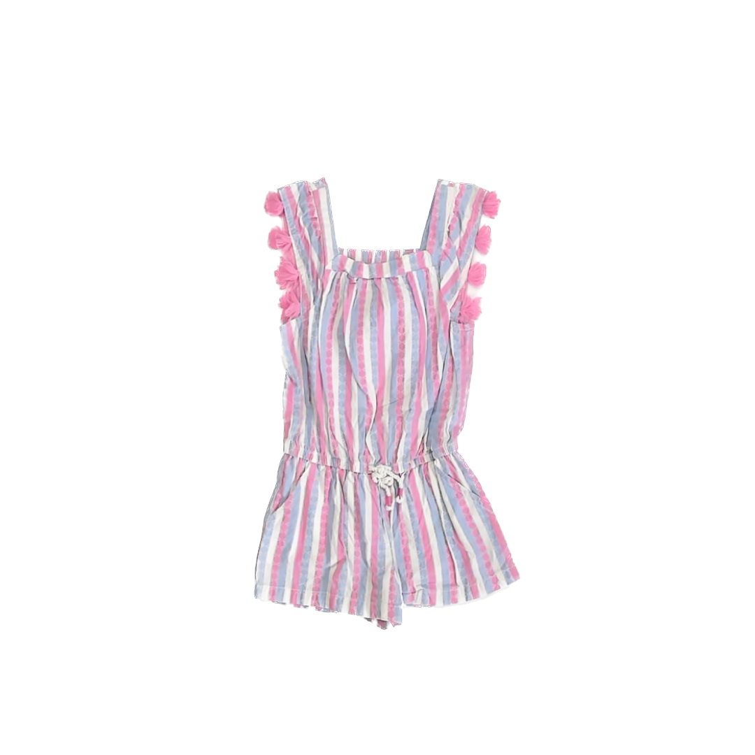 Epic Threads Girls Pink | Blue Striped Romper Size: 3T Pink | Blue Striped