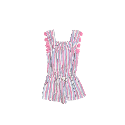 Epic Threads Girls Pink | Blue Striped Romper Size: 3T Pink | Blue Striped