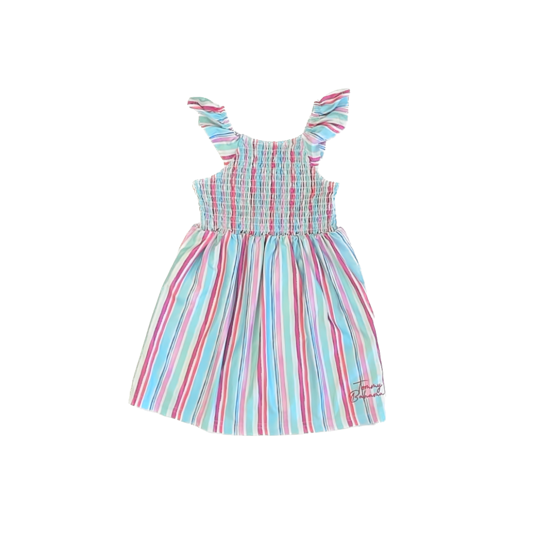 Tommy Bahama Girls Pink | Blue Striped Dress Size: 2T Pink | Blue Striped