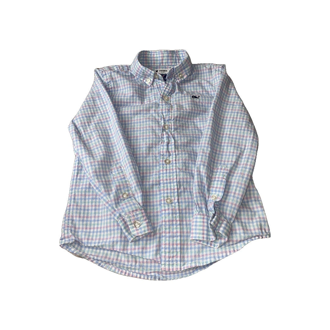 Vineyard Vines Boys pink | Blue | Teal Button Down Short Sleeve Size: 4T pink | Blue | Teal