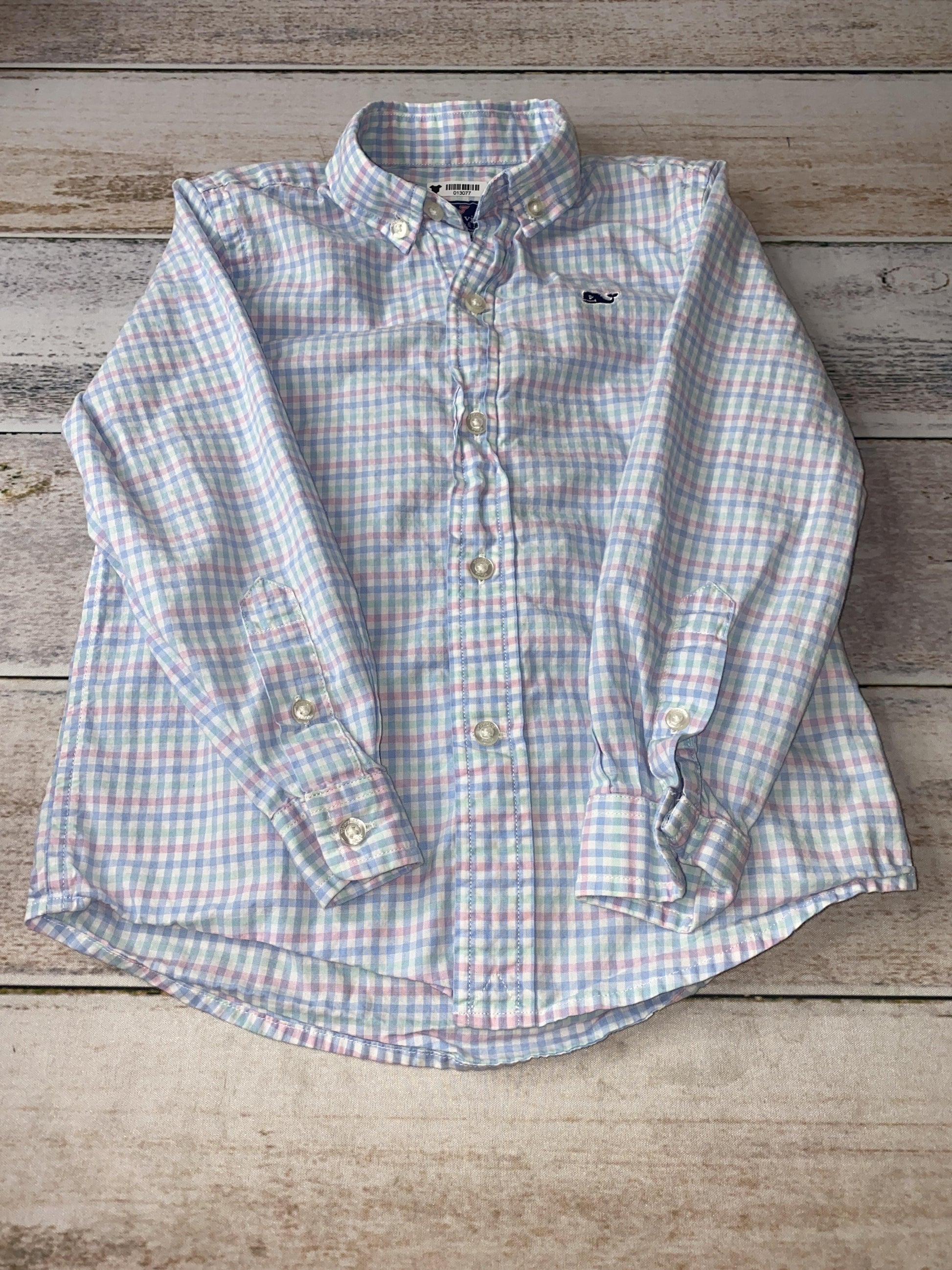 Vineyard Vines Boys pink | Blue | Teal Button Down Short Sleeve Size: 4T pink | Blue | Teal