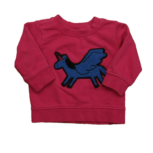 Hanna Andersson Girls Pink | Blue Unicorn Long Sleeve Shirt Size: 3-6 Months