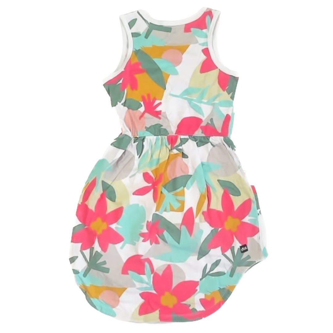 Tea Collection Girls Pink | Blue | Yellow Floral Dress Size: 6 Pink | Blue | Yellow Floral