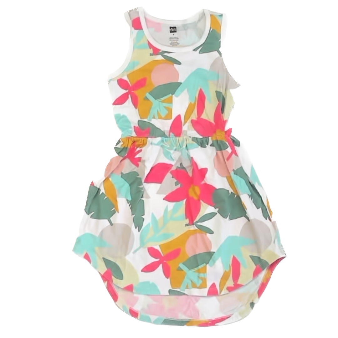 Tea Collection Girls Pink | Blue | Yellow Floral Dress Size: 6 Pink | Blue | Yellow Floral
