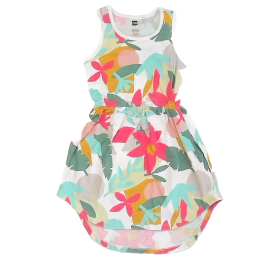 Tea Collection Girls Pink | Blue | Yellow Floral Dress Size: 6 Pink | Blue | Yellow Floral