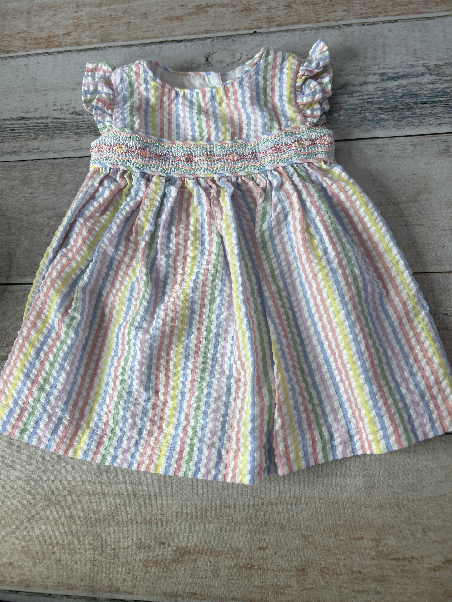 Girls pink | Blue | Yellow | stripped Dress Size: 3-6 months pink | Blue | Yellow | stripped