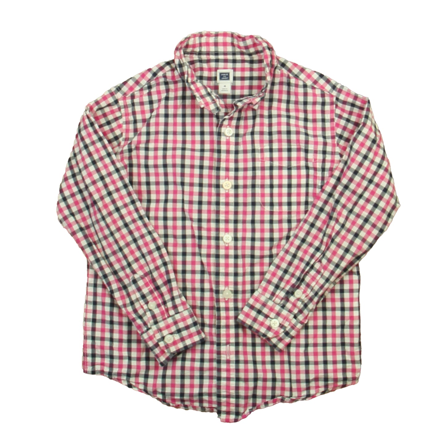 Janie and Jack Boys Pink | Blue Button Down Long Sleeve Size: 4T