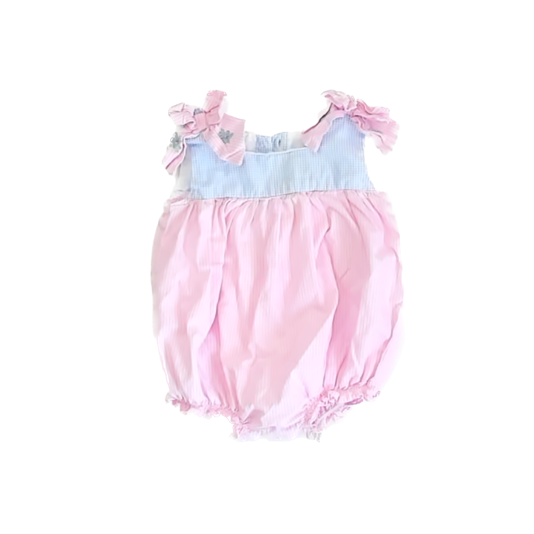 Eliza James Girls Pink | Blue Romper Size: 6 Months Pink | Blue