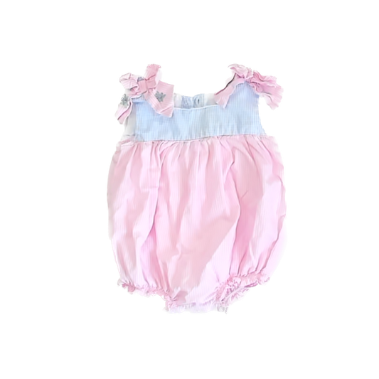 Eliza James Girls Pink | Blue Romper Size: 6 Months Pink | Blue