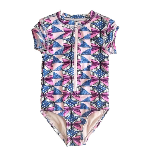 Tea Collection Girls Pink | Blue 1-piece Swimsuit Size: 3T Pink | Blue
