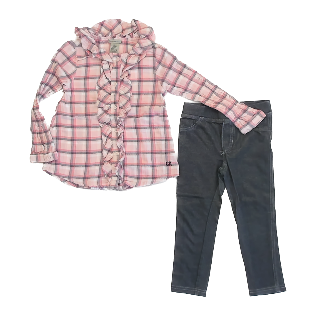 Calvin Klein Jeans Girls Pink | Blue Apparel Sets Size: 4T Pink | Blue