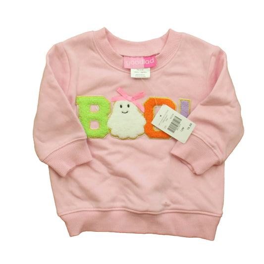 Good Lad Girls Pink Boo Sweatshirt Size: 12 Months Pink Boo