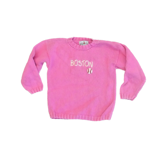 Molly Giggles Girls Pink Boston Sweater Size: 6 Years Pink Boston