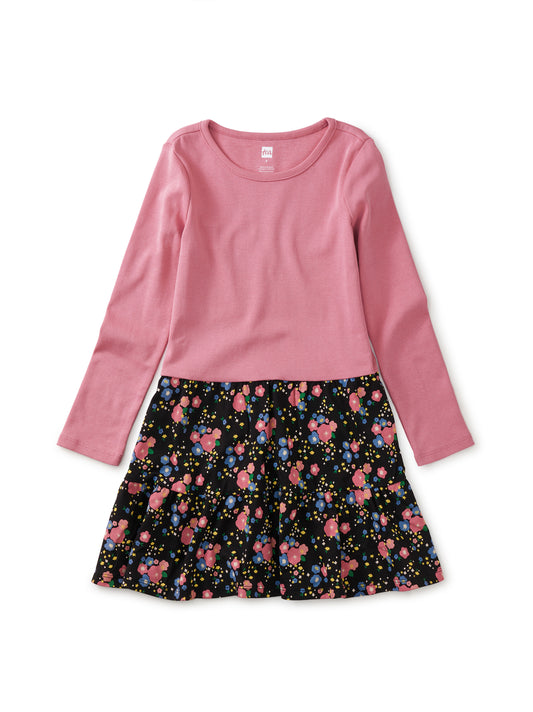 Tea Collection Girls Pink | Brown Floral Dress Size: 7 Years Pink | Brown Floral