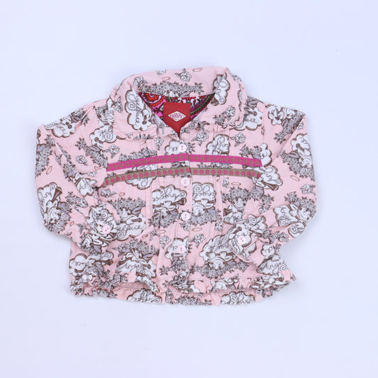 Oilily Girls Pink | Brown Button Down Long Sleeve Size: 18-24 Months (86cms) Pink | Brown