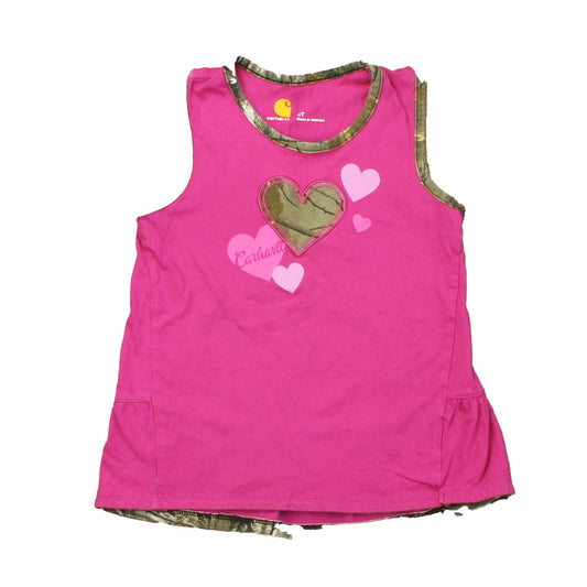 Carhartt Girls Pink | Brown Tank Top Size: 4T Pink | Brown