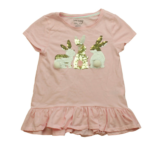 Cynthia Rowley Girls Pink Bunnies T-Shirt Size: 7-8 Years Pink Bunnies