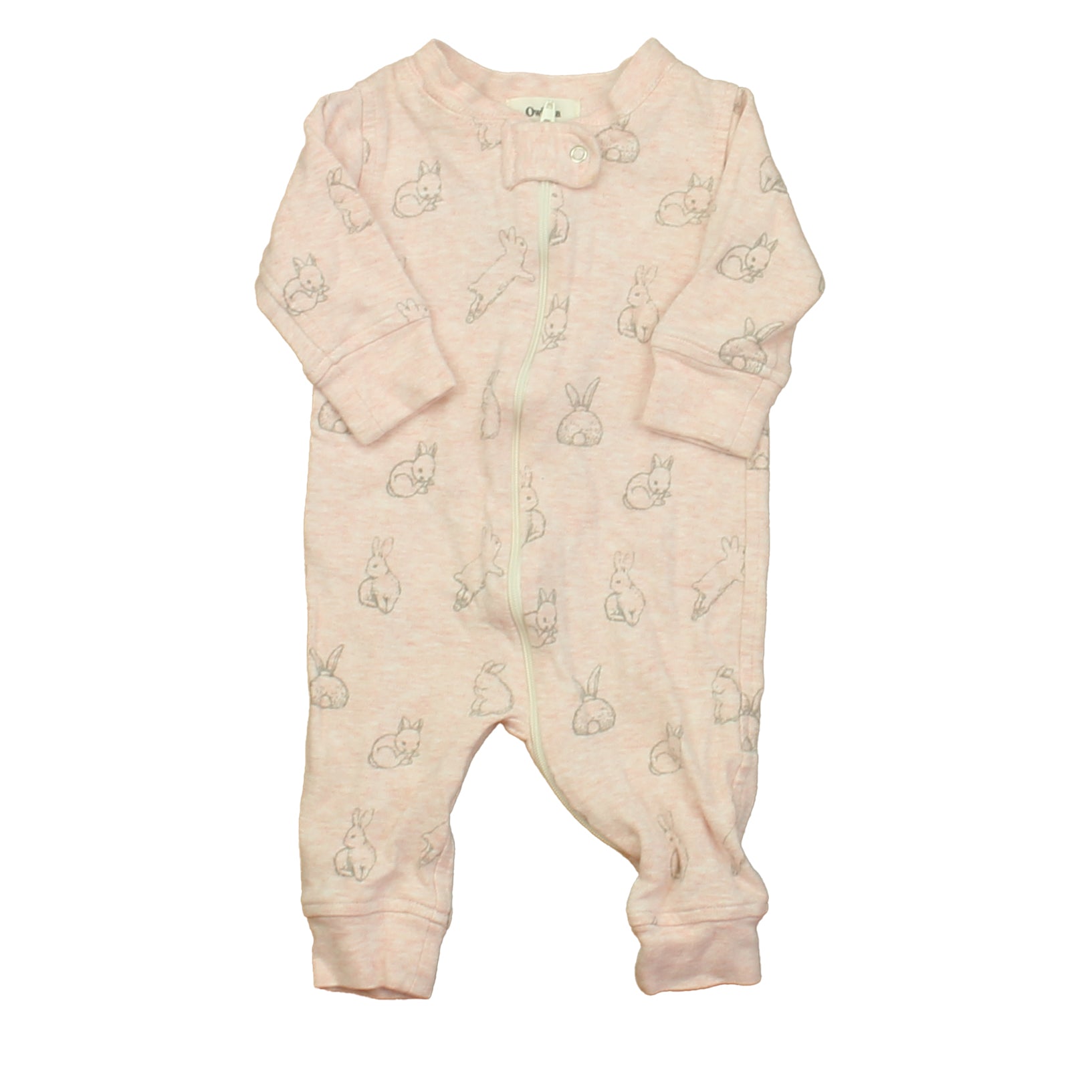 Owlivia Girls Pink Bunnies 1-piece Non-footed Pajamas Size: 0-3 Months Pink Bunnies