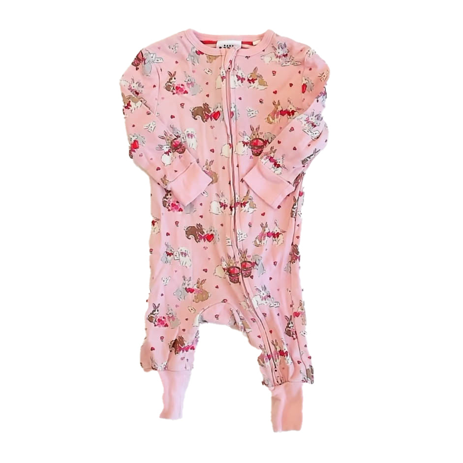 Boden Girls Pink Bunnies 1-piece Non-footed Pajamas Size: 3-6 Months Pink Bunnies