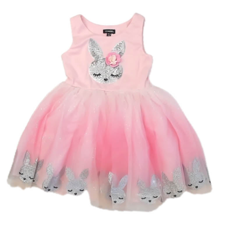 Zunie Girls Pink Bunny Dress Size: 5T Pink Bunny