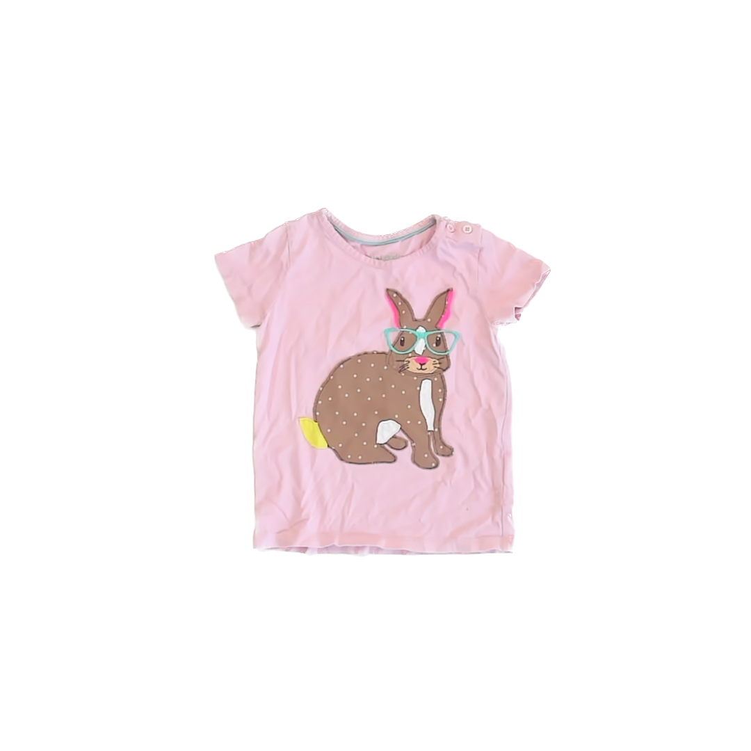 Boden Girls Pink Bunny T-Shirt Size: 2-3T Pink Bunny
