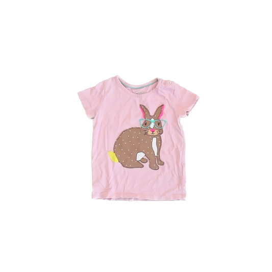 Boden Girls Pink Bunny T-Shirt Size: 2-3T Pink Bunny