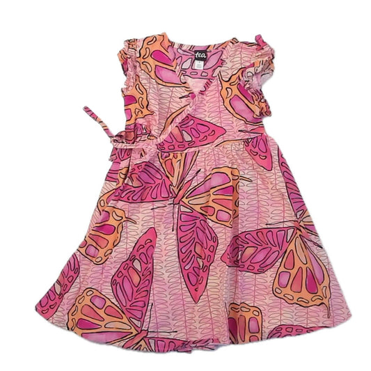 Tea Collection Girls Pink Butterflies Dress Size: 4T Pink Butterflies