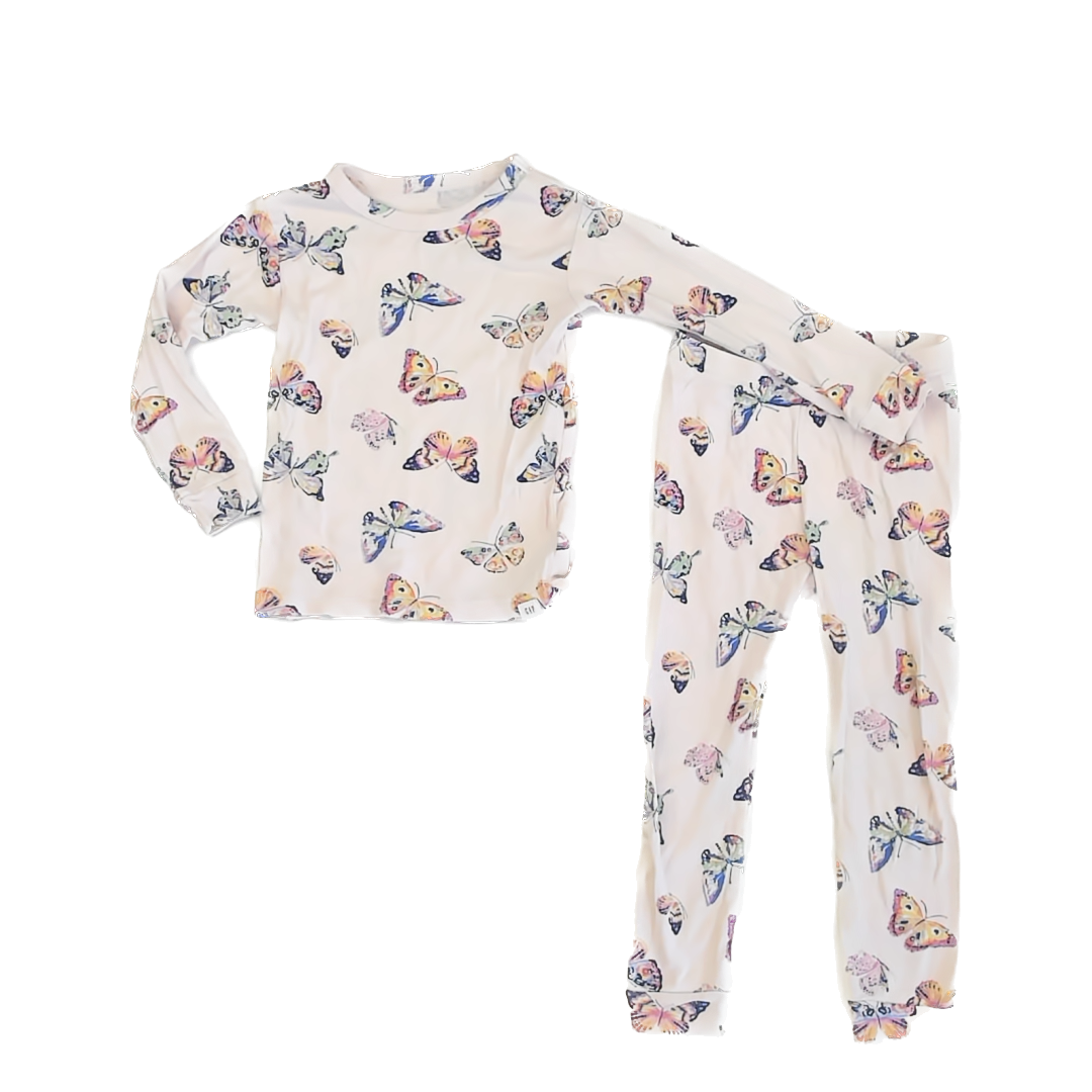 Gap Girls Pink Butterflies 2-piece Pajamas Size: 4T Pink Butterflies