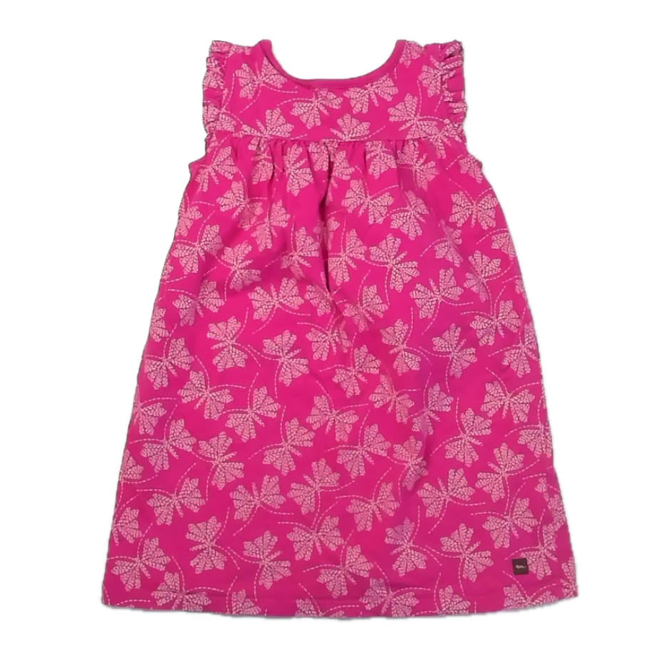 Tea Collection Girls Pink Butterflies Dress Size: 5T Pink Butterflies